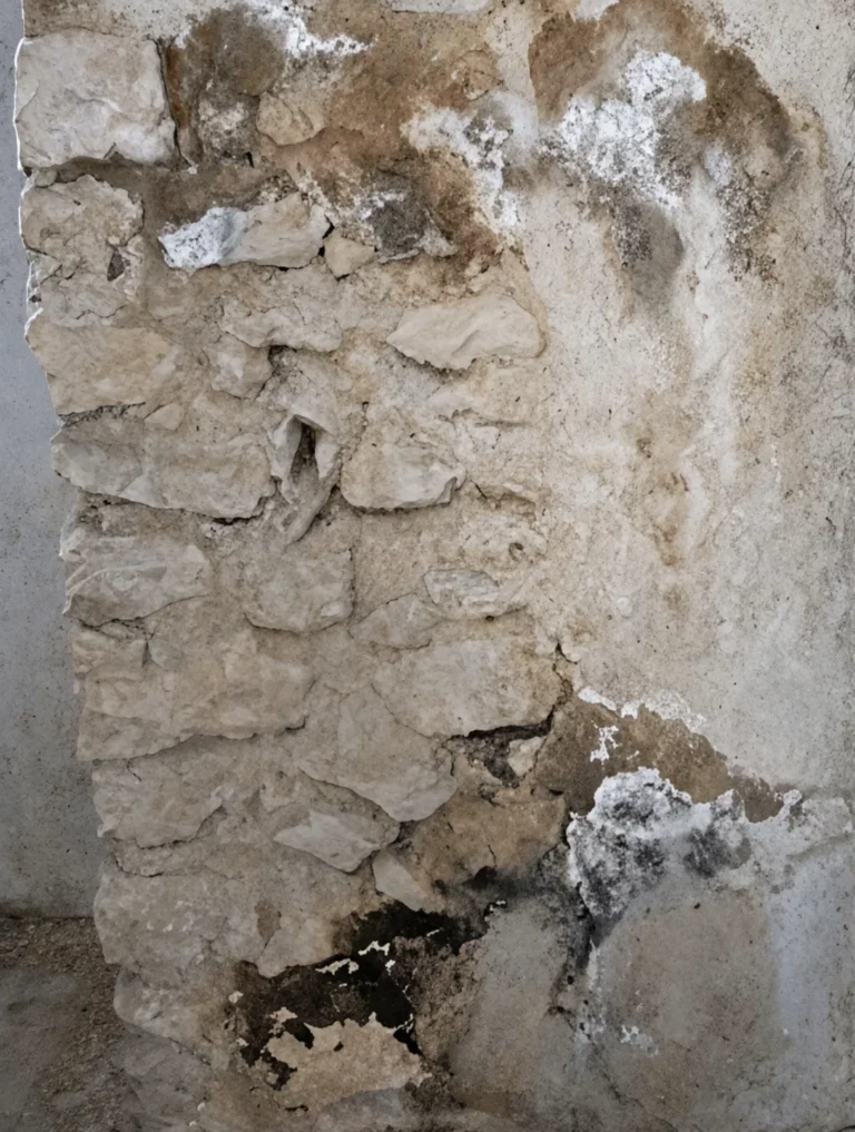 Taches, moisissures et autres signes d’humidité dans une maison avec mur en pierre