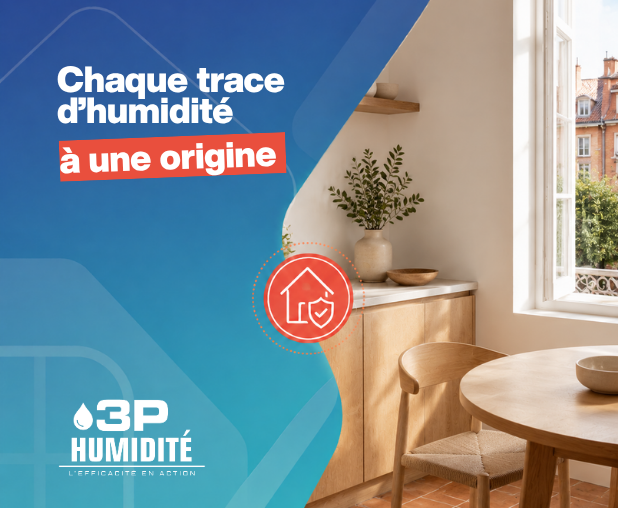 Traces d’humidité sur le mur d’un salon