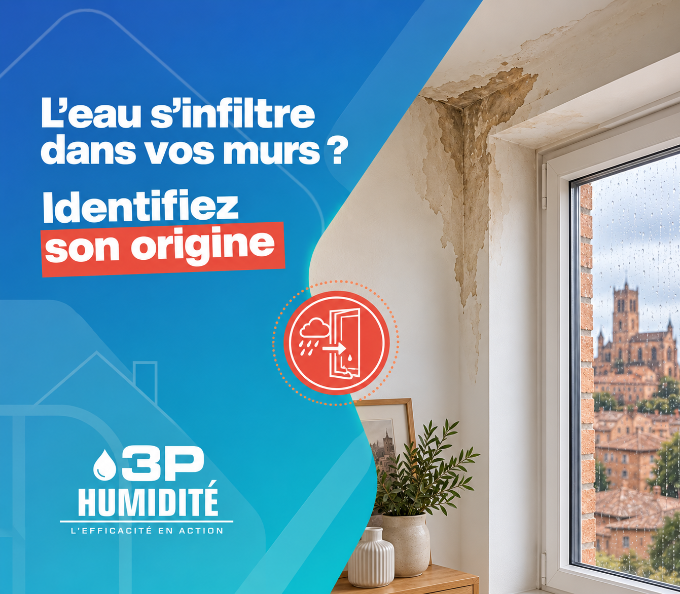 nfiltration d’eau autour d’une fenêtre dans une maison à Albi