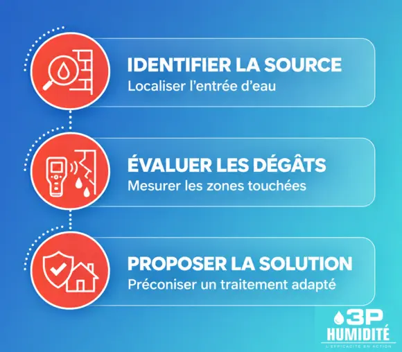 Les trois étapes du diagnostic d’une infiltration d’eau par 3P
