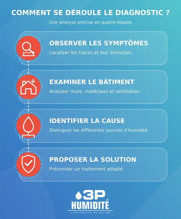 les différentes étapes pour traiter un problème d'humidité sur Albi avec 3P
